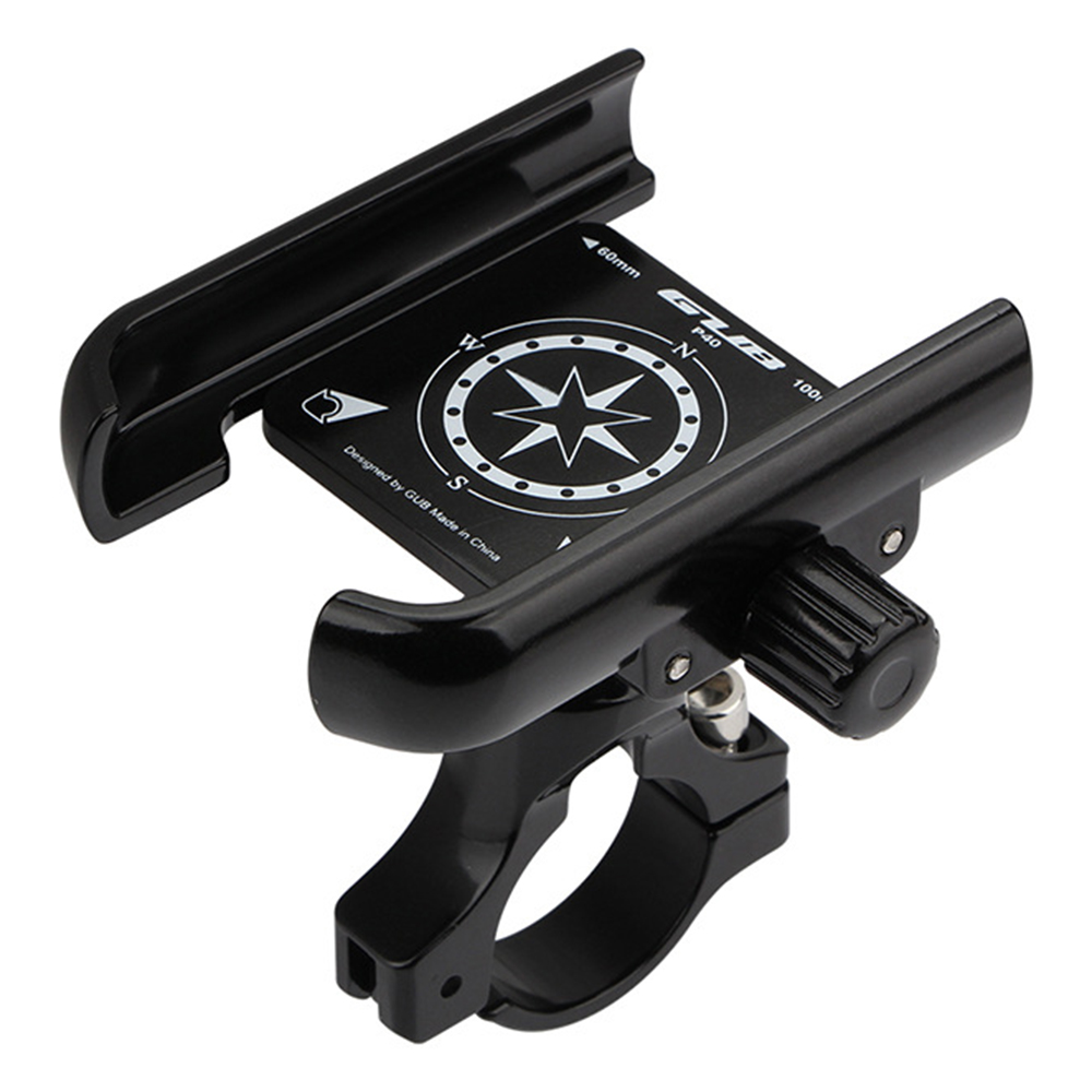 GUB P40 360 Degree Rotation Bicycle Handlebar Mount Aluminum Alloy Phone Holder Bracket - Black