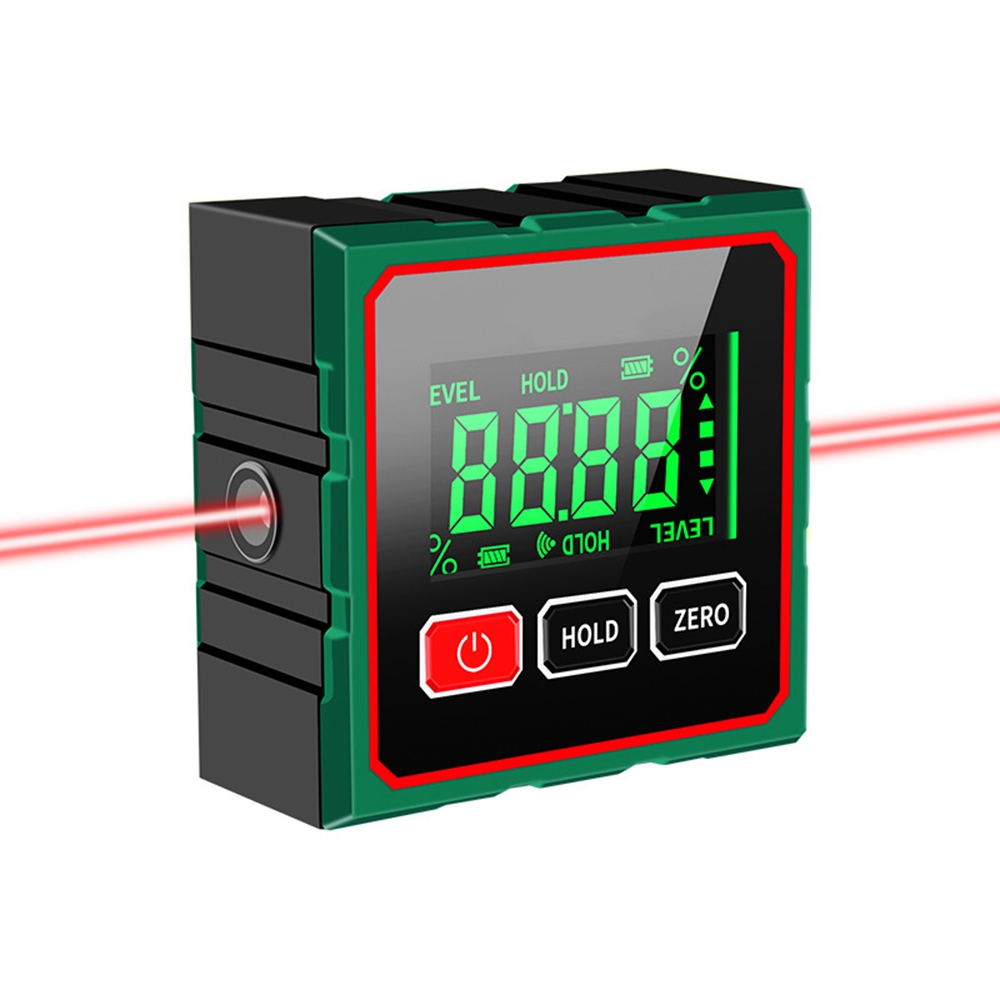 Dual Laser Digital Inclinometer Electronic Angle Finder with 4-Sided Magnetic Base, High-Precision Digital Level