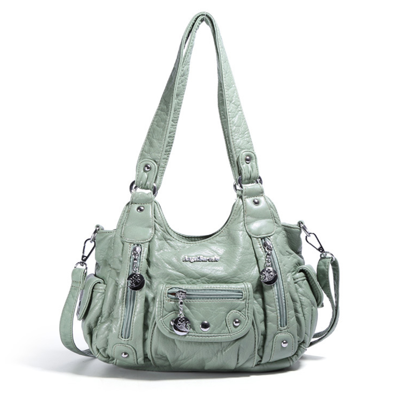 

Angel Barcelo Women Retro PU Leder Hobo -tasche Mit Schultergurt Große Kapazität Tasche Handtasche - XS161496 Grün