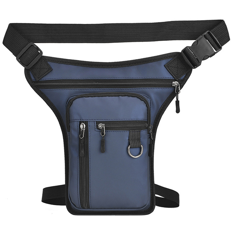 

Outdoor Sport Casual PU Leder Taillenbeutel Wasserdichte Männer Crossbody Tasche - Blau
