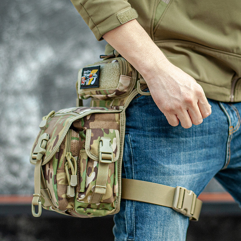 

Militärtaktischer Mollle Drop Beinbeutel Taillenpack Für Motorradfahrradcamping -wandern - Camouflage Green