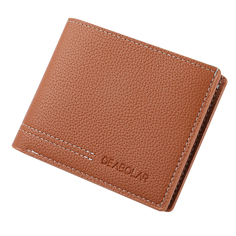 

Deebolare Männer Kurze Brieftasche PU Leder -karten -kartenschlitze Münze Geldbörse - Kaffee