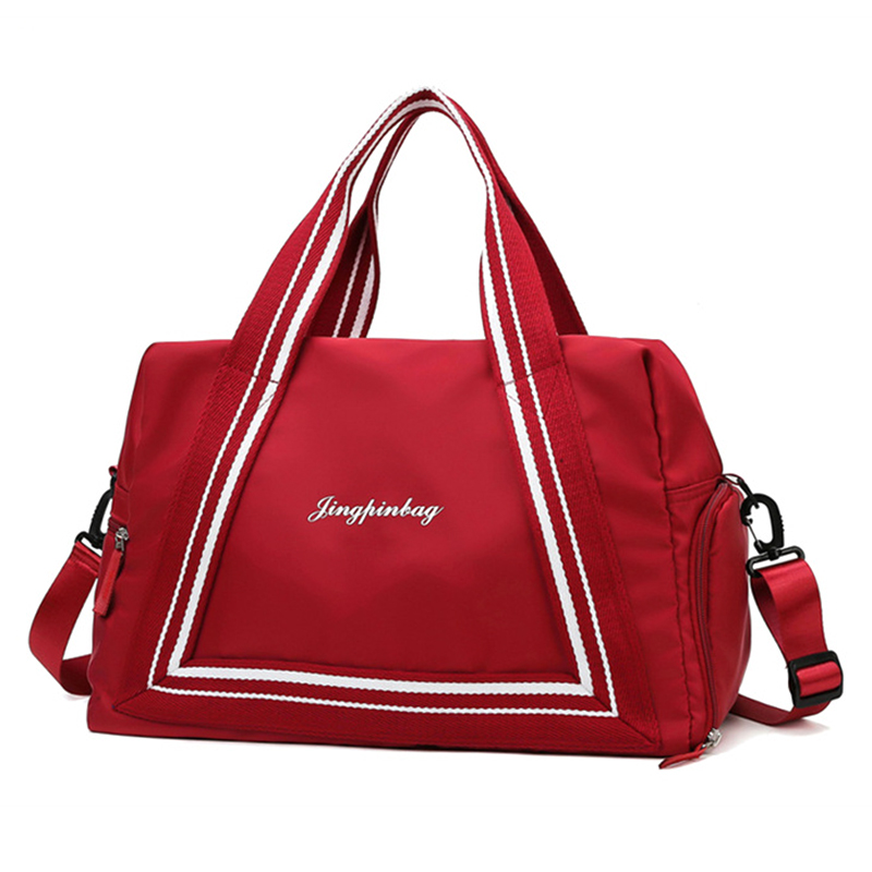 Waterproof Oxford Cloth Travel Tote Bag Weekender Bag Storage Shoulder Bag Handbag for Workout  Gym  Size: - Red