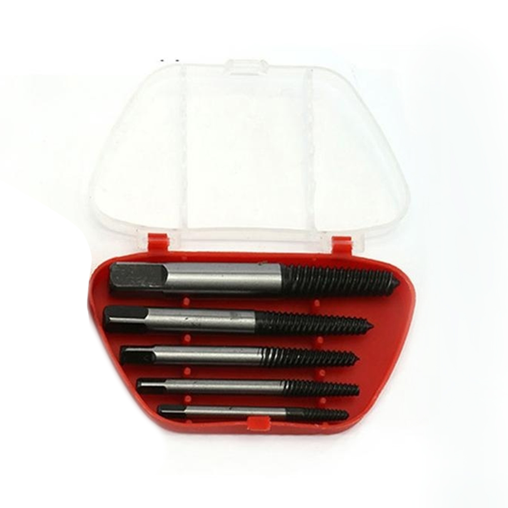 5Pcs Damaged Screw Extractor Set High Carbon Steel Broken Bolt Remover Kit Woodworking Tool