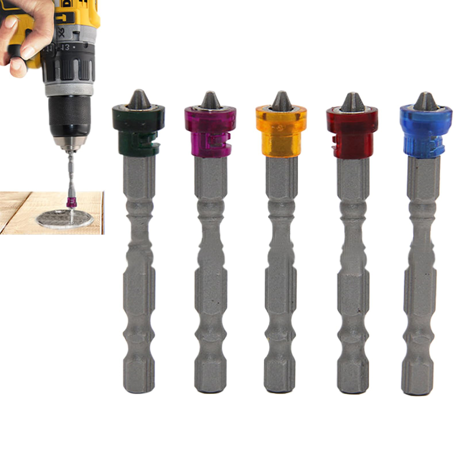 5 PCS Magnetic Screwdriver Bits 65mm Cross Head 1 / 4 Inch Standard Hex Shank Drill Bits