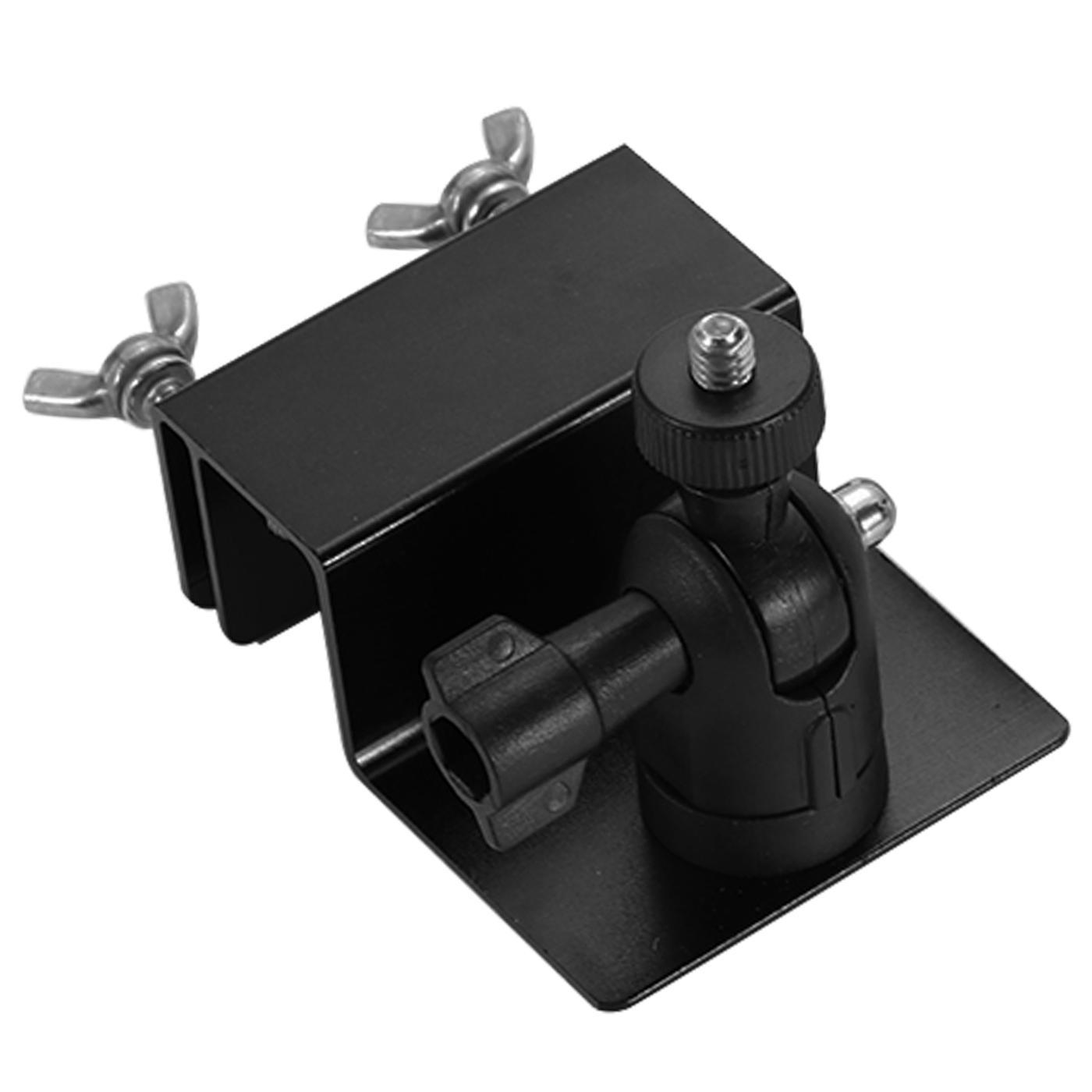 Universal Security Camera Mount for Railing Gutter Weatherproof Aluminum Alloy Pan Tilt Bracket with 1 / 4 Inch Screw - Black