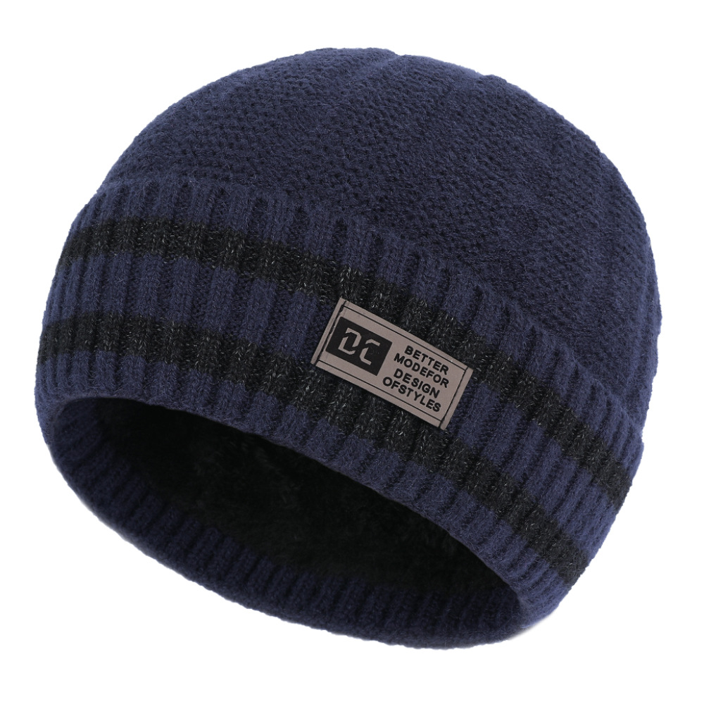 

Mütze Hut Für Männer Frauen Warm Strick Beanie Weiche Warme Hüte Unisex Winter Weicher Hut - Navy Blau