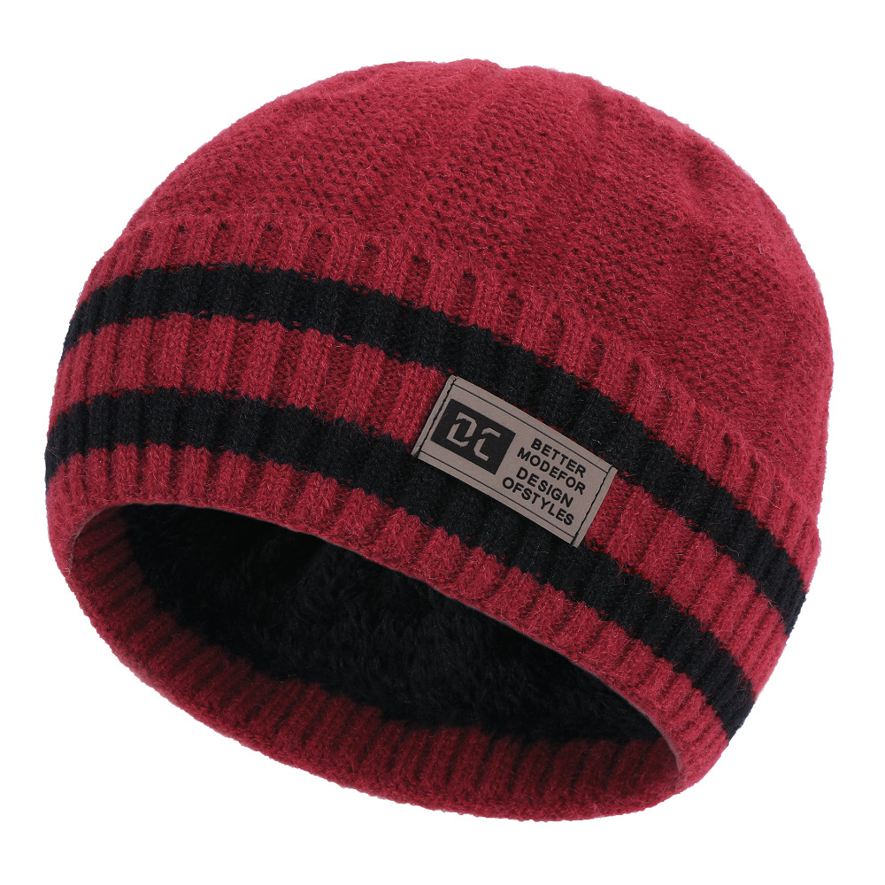 

Mütze Hut Für Männer Frauen Warm Strick Beanie Weiche Warme Hüte Unisex Winter Weicher Hut - Rot