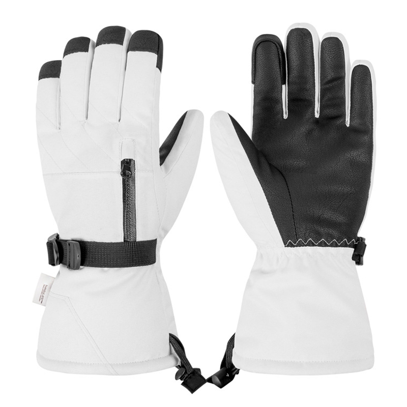 

1 Paar Winter Skifahren Motorradfahrer Vollfinger -touchsbildschirm Handschuhe Wasserddeliedes Baumwollhandschuhe - Weiß L