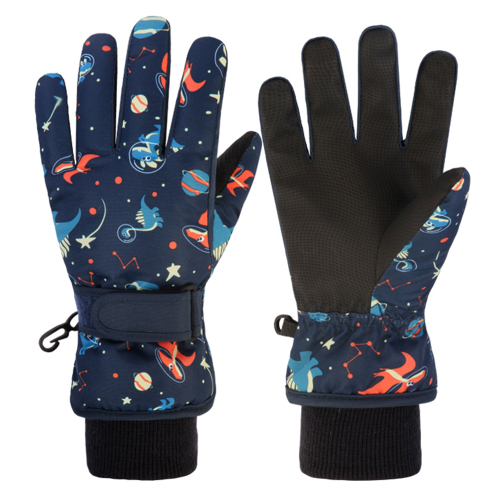 

1 Paar Kinder Ski -snowboardhandschuhe Winter Wasserdicker Warme Volle Fingerhandschuhe - Mitternacht Blau L