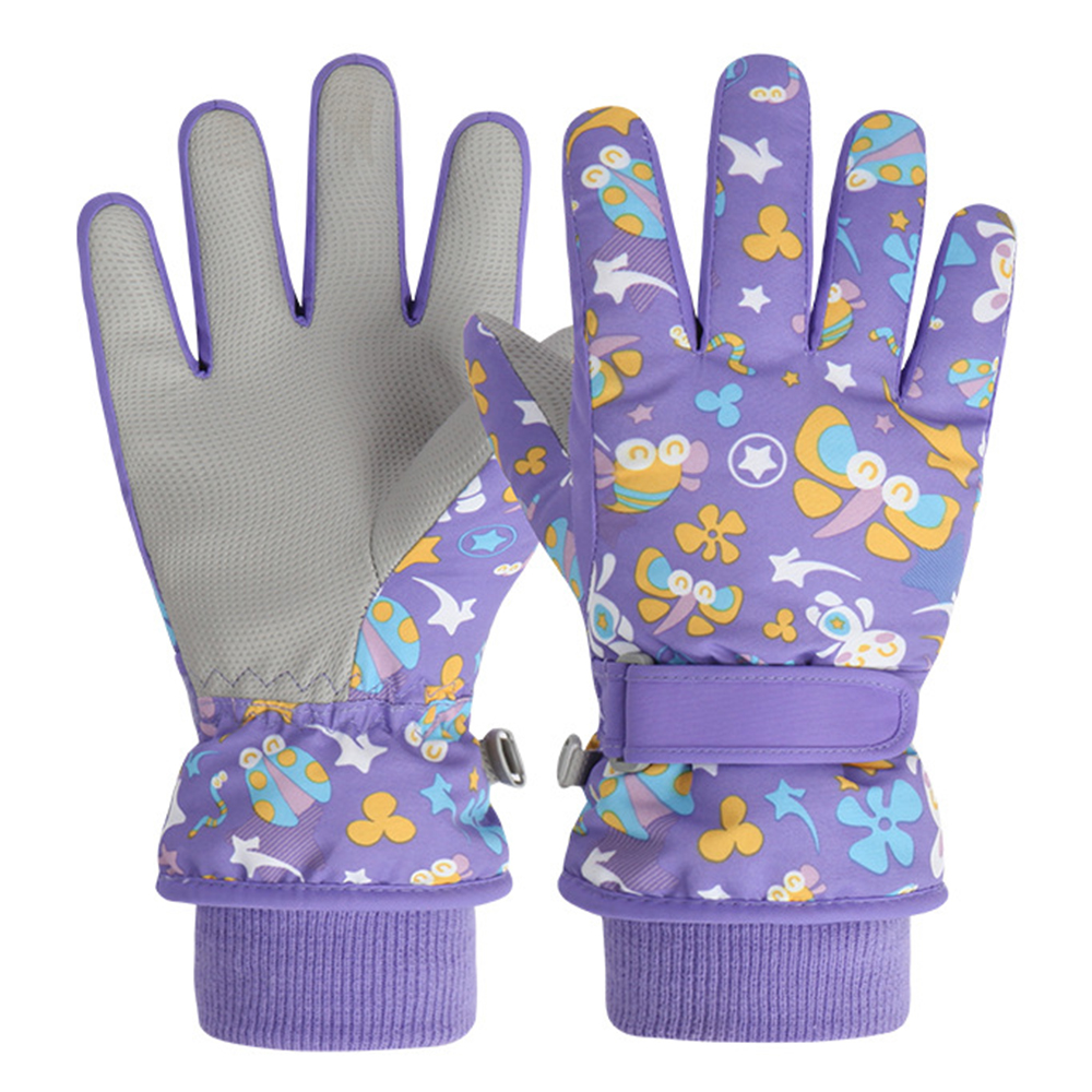 

1 Paar Kinder Ski -snowboardhandschuhe Winter Wasserdicker Warme Volle Fingerhandschuhe - Lila L