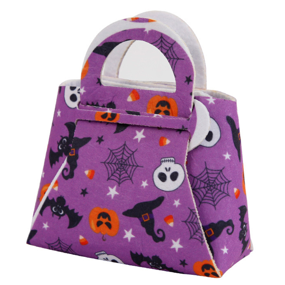 

10pcs Halloween Candy Tasche Filztuch - Spinnennetz+schädel+kürbis