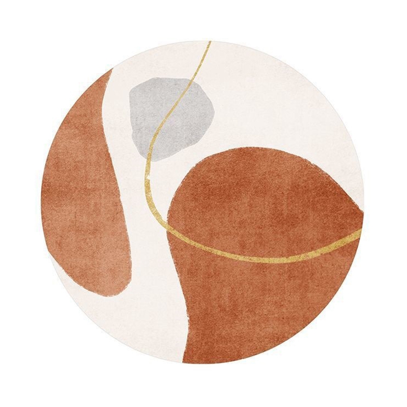 

100cm Modern Style Floor Mat Anti-slip Casual Round Area Rug Living Room Bedroom Study Office Soft Carpet Home Decor - Autumn