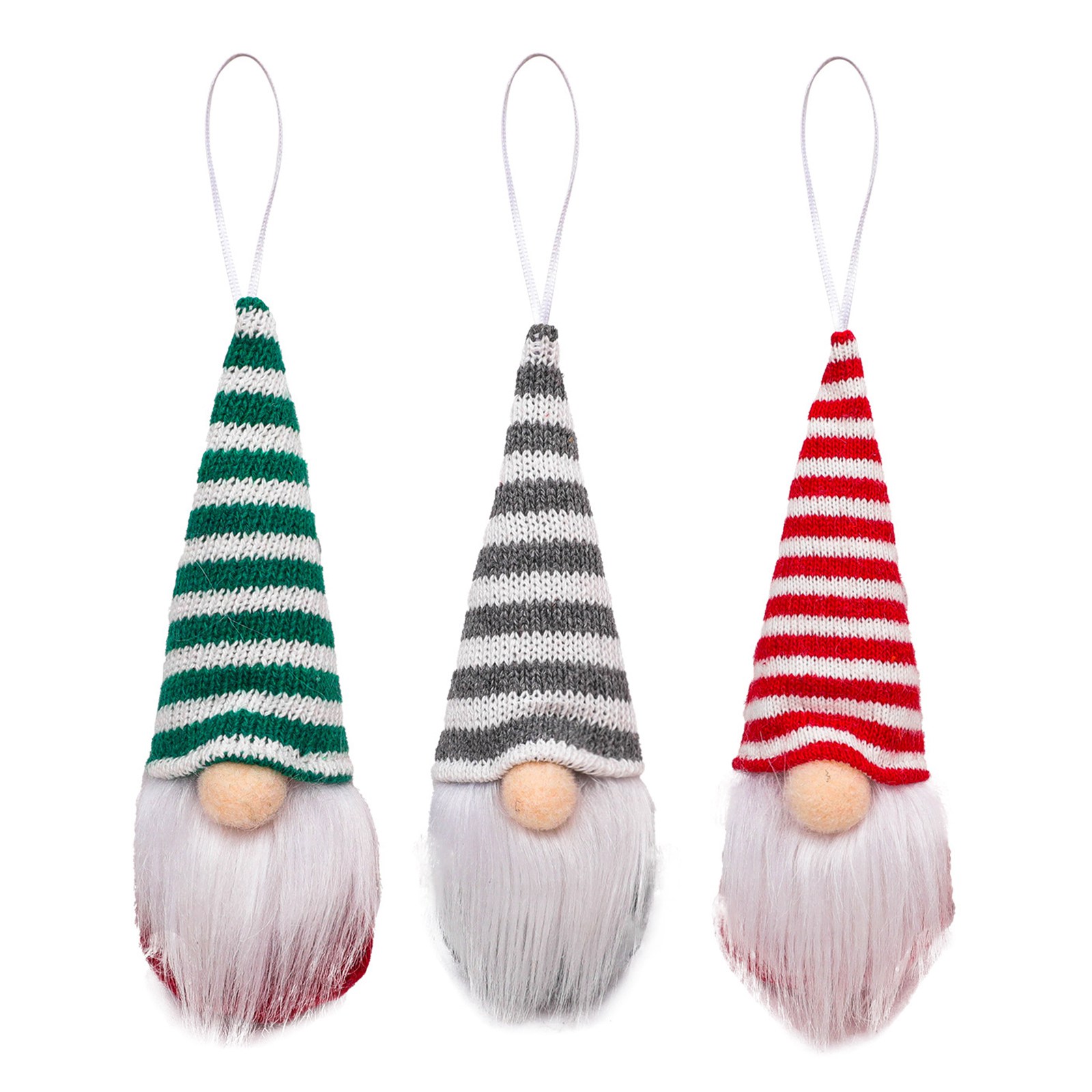 

3Pcs/Set Faceless Santa Plush Dolls Christmas Decoration Knitted Gnomes Claus Christmas Tree Ornaments New Year Gifts - Stripes Type