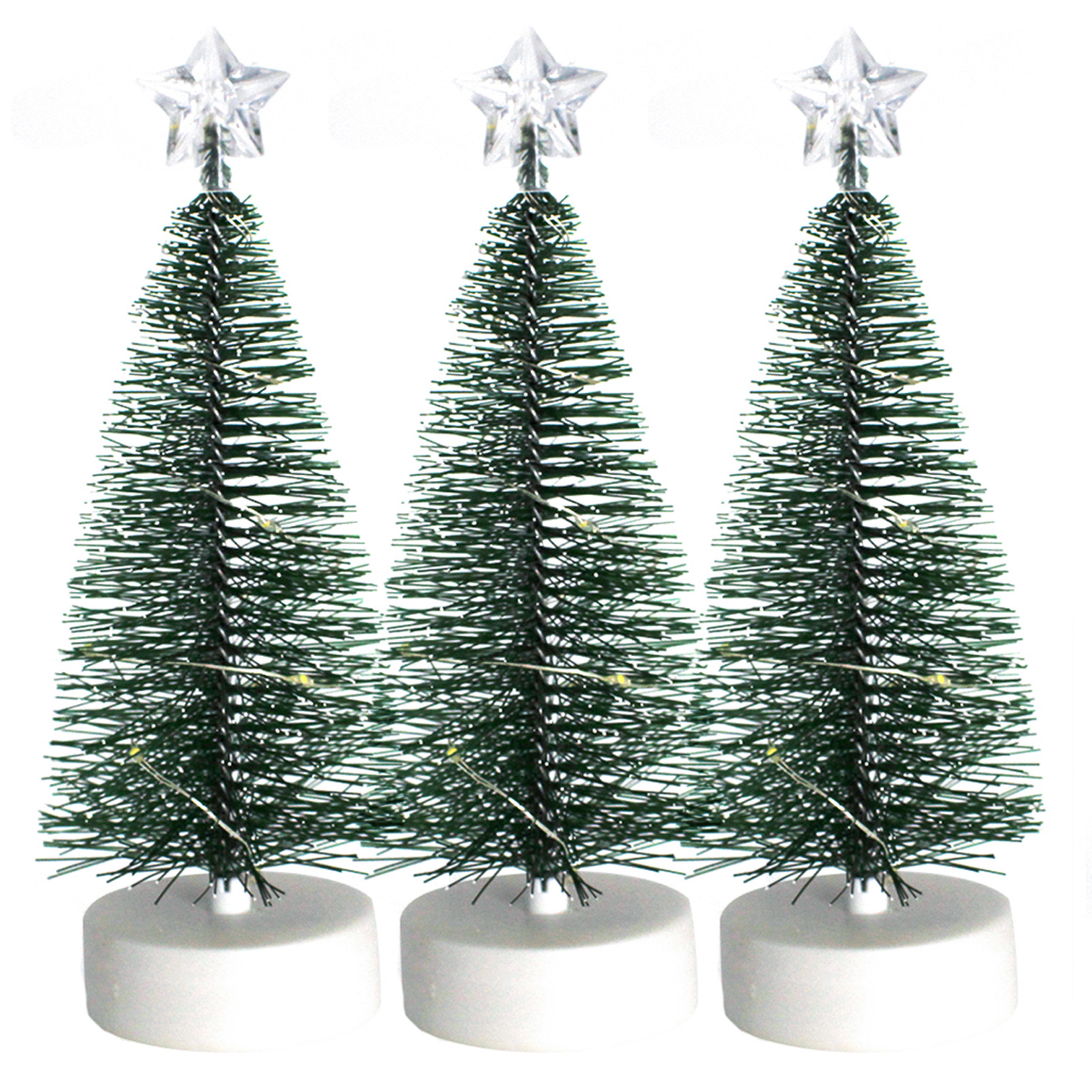 

3pcs / Set LED Light Mini Weihnachtsbaumbatterie Betrieben Nachtlicht Weihnachtsfeier, Größe S - Warmes Weißes Licht