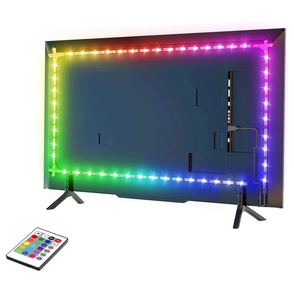 

LED5050 5m RGB TV Backlight Light Car Decoration LED -umgebungslichtstreifen Mit 24 Tasten Controller
