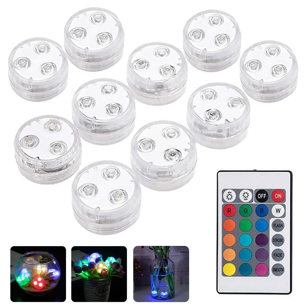 

10pcs Farbenfrohe 3-led-smd5050-schenkel-fernbedienungs-kontrolle Schwimmbad Unterwasserlampe