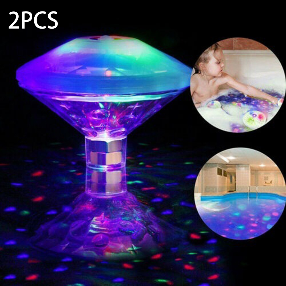 

2pcs Diamantform Wasserdichtes LED -licht Für Badewanne Pool Schwimmleuchte Fischtank Brunnen Unterwassertauchlampe