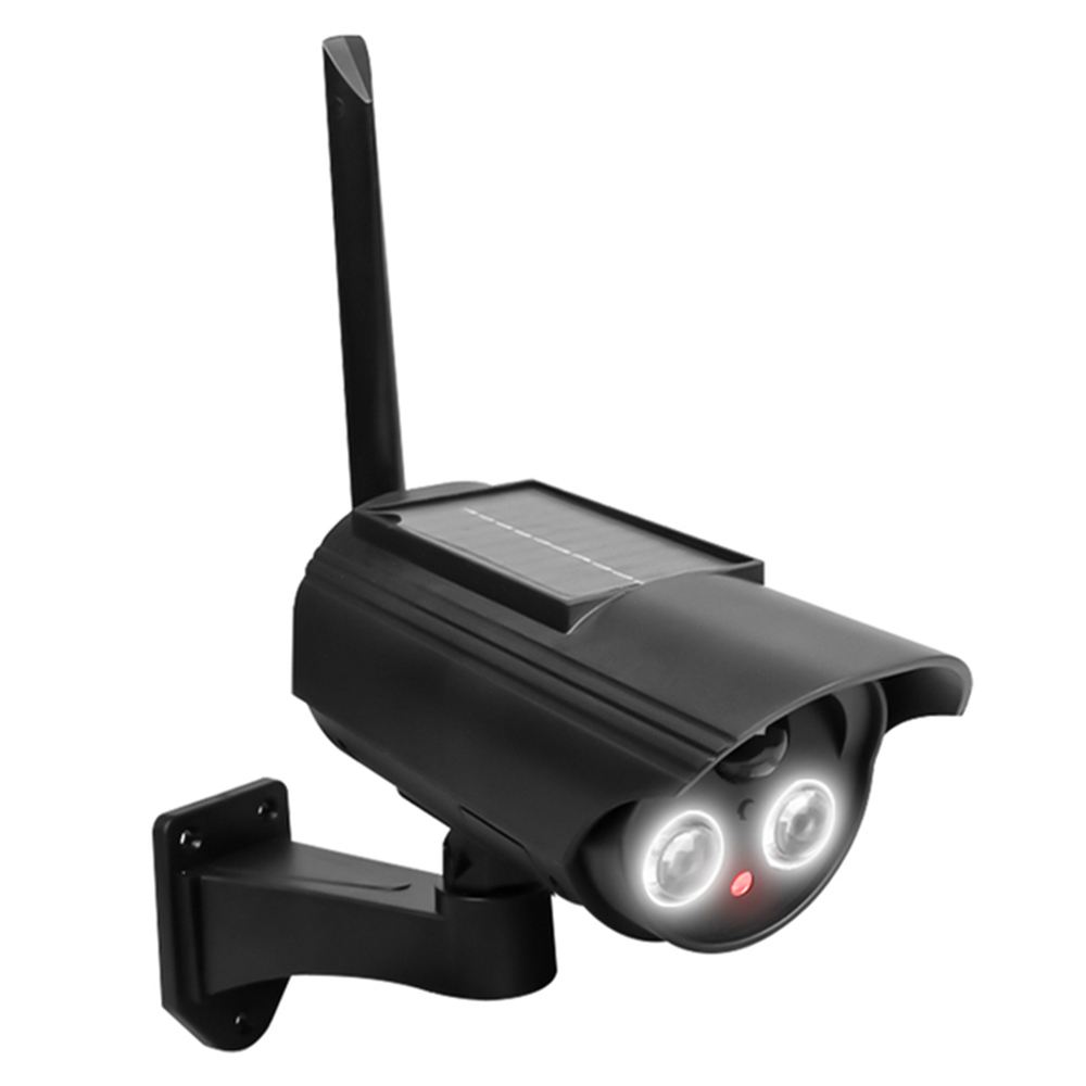 Solar Powered Dummy Security Camera Waterproof Fake CCTV Camera with Flashing Red LED Light