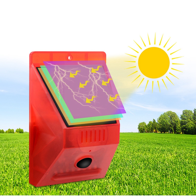 

Solar Infrared Motion Sensor Alarm Light Siren Strobe Detector (N911C)