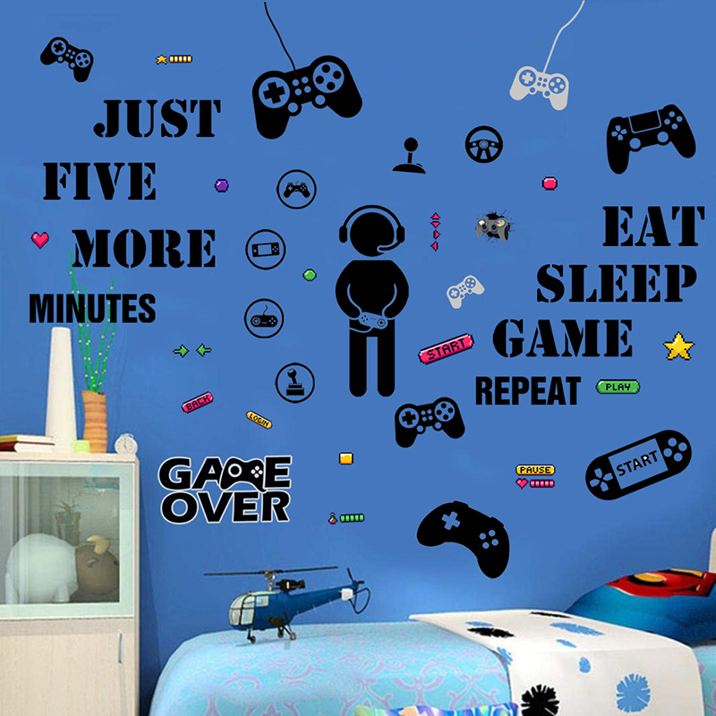 

4 Stück / Set 25*30 cm Videospiel Wall Decal Game Controller PVC Sticker Gamer -themendekoration Für Boys Room (ST) - Stil C