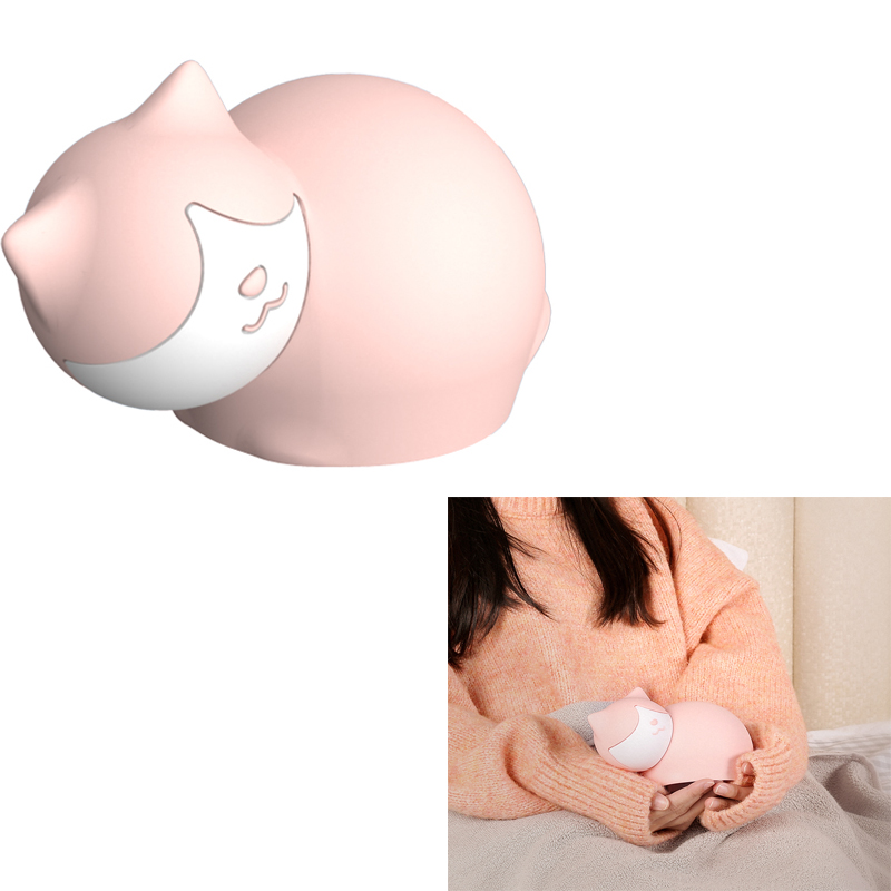 

Cute Cat Hot Water Bag Hand Warmer Microwave Heating Bottle - Pink