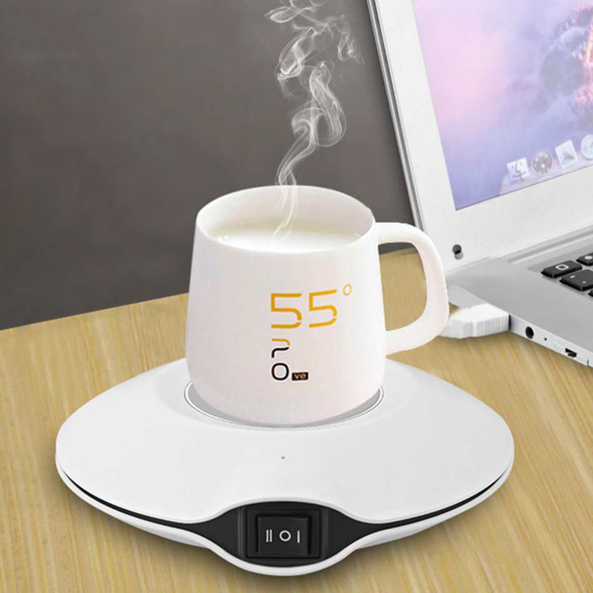 

2-в-1 Кулер Кулера Для Чашки USB Офисное Оборудование Офисное Оборудование Домашнее Отопление Охлаждение Устройства - Белый / US Plug
