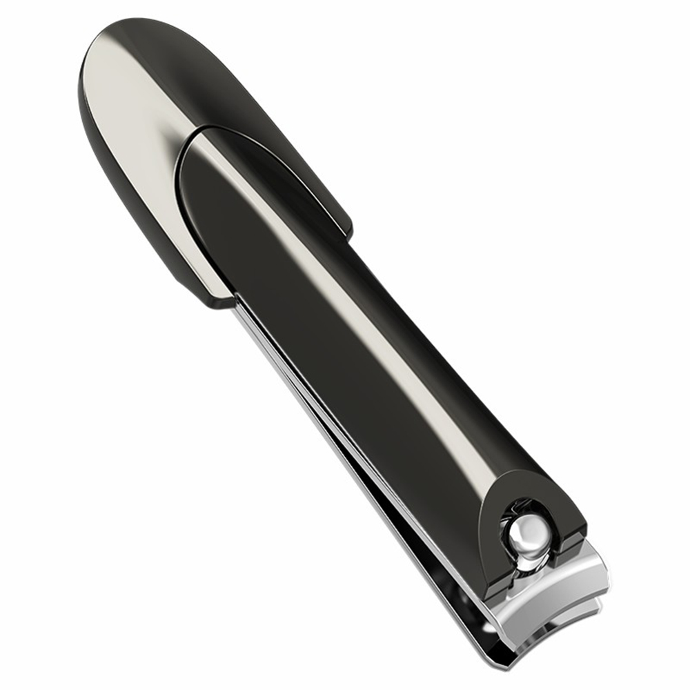 

Anti-splash Toenail Fingernail Clippers Portable Stainless Steel Nail Cutter Trimmer - Gun Metal/Arc Cut
