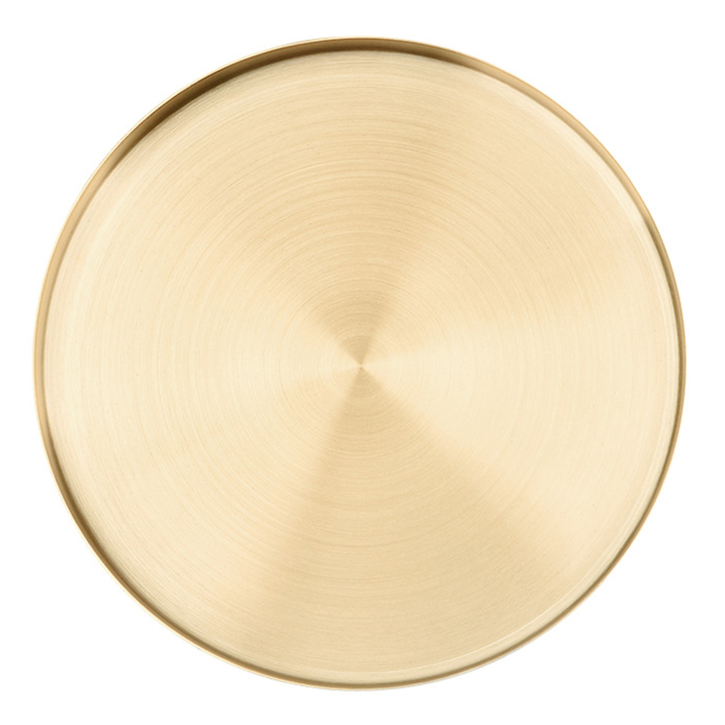 

Minimalist Golden Round Tea Tray for Home Office Hotel Restaurant Stainless Steel Nordic Serving Plate, Size M