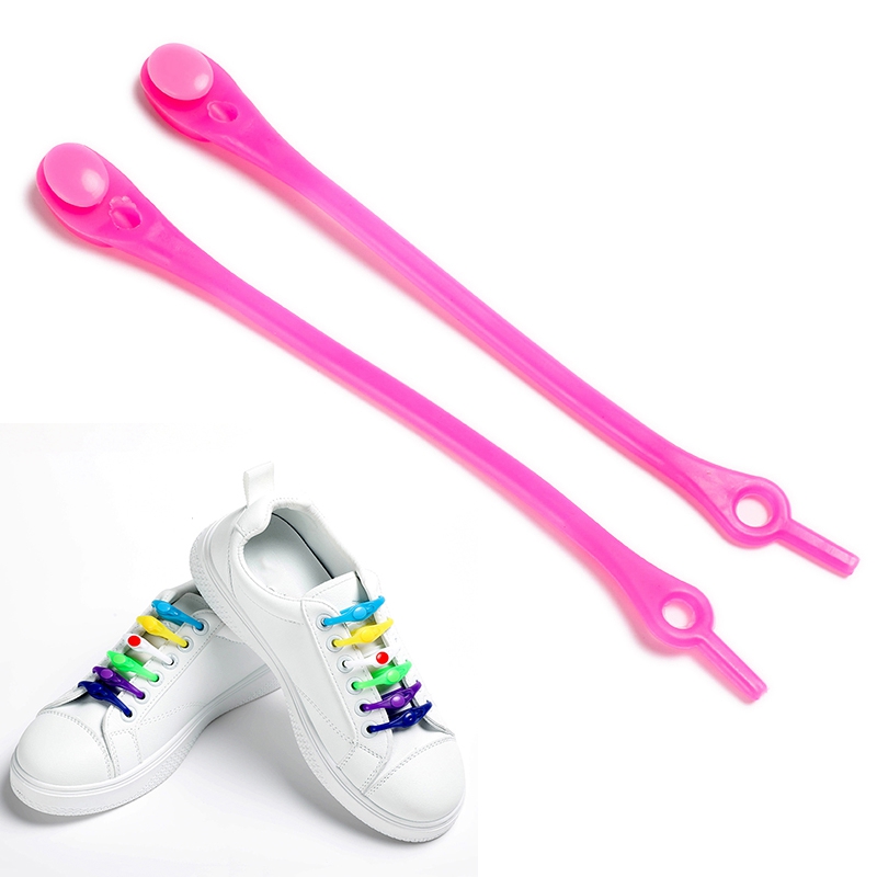 

LRXD 12Pcs/Set Lazy Elastic Shoelaces Silicone No Tie Shoe Laces for Adults and Children Colorful No-Tie Laces - Rose