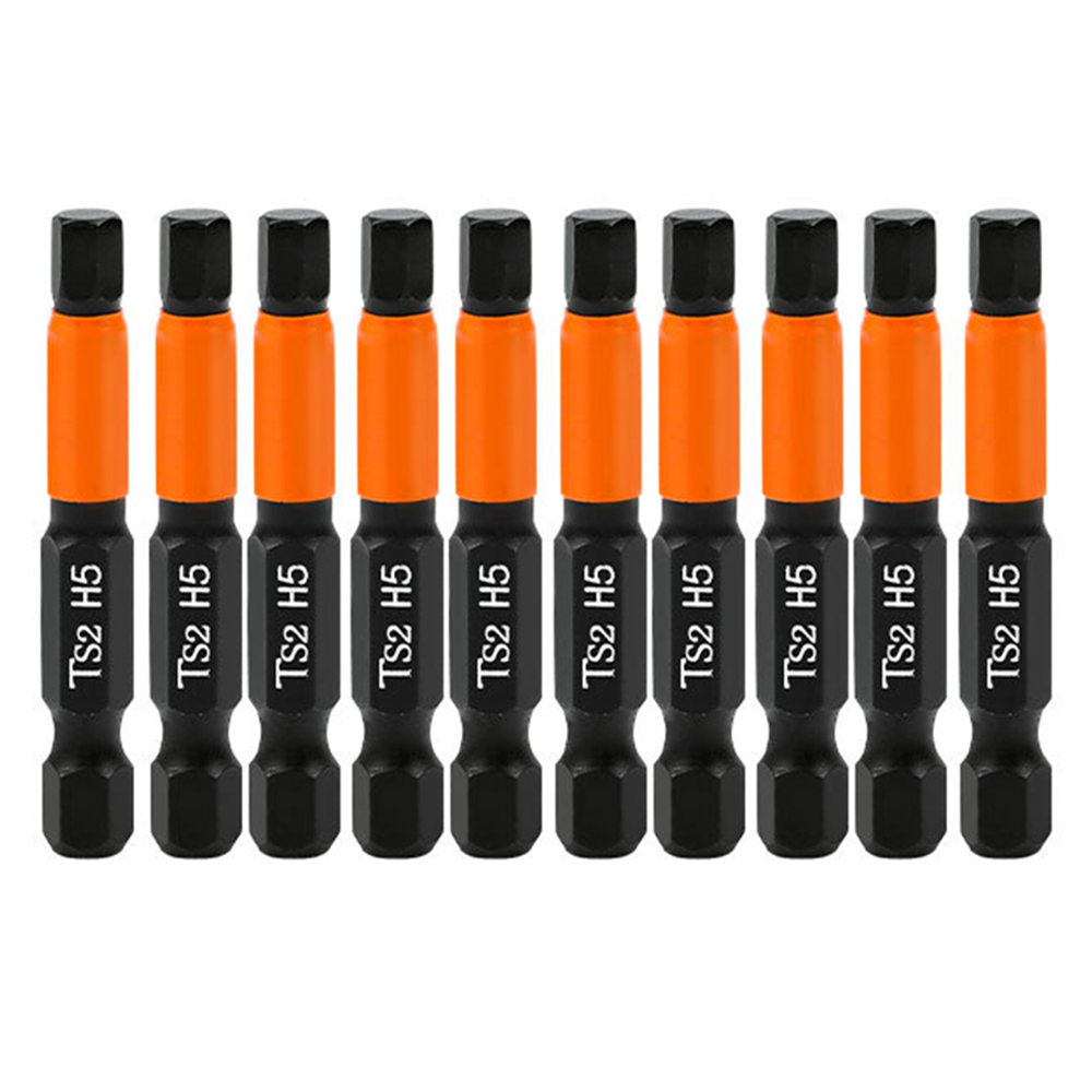 10PCS Hex Screwdriver Bit Set 50mm H5 TS2 Steel Magnetic Drill Bit for Electric Drill Screwdrivers