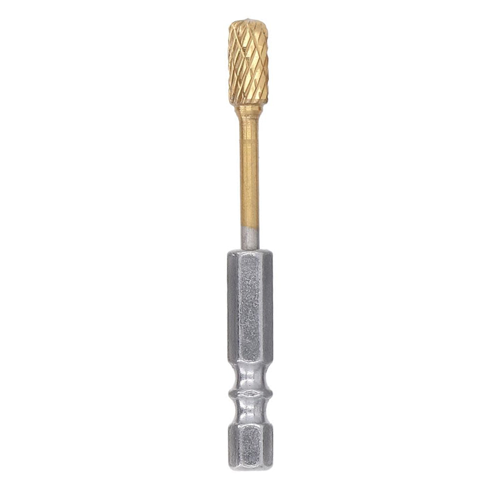 3-C6 1  /  4 Inch Hex Shank Carbide Double Cut Rotary Burr Grinder Bit for Woodworking Carving Polishing