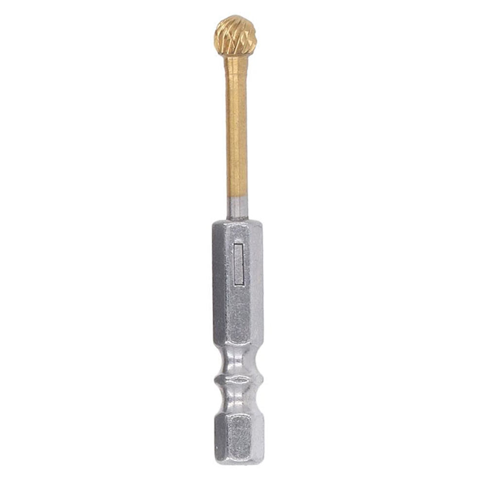 3-D6 1  /  4 Inch Hex Shank Carbide Double Cut Rotary Burr Grinder Bit for Woodworking Carving Polishing