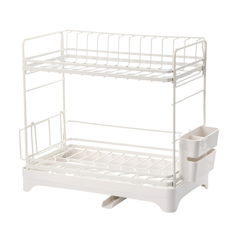 

XIAOMI YOUPIN JORDAN & JUDY KT003 Double-layer Iron Drain Rack Hollow Dish Bowl Storage Shelf Organizer Holder