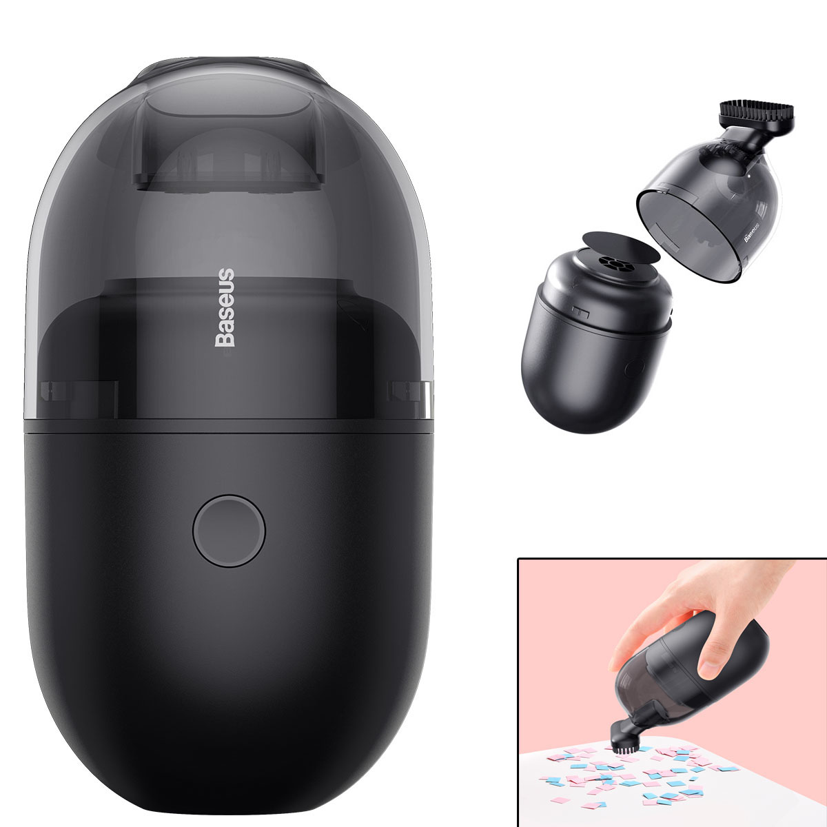 

BASEUS C2 Desktop Capsule Vacuum Cleaner - Black