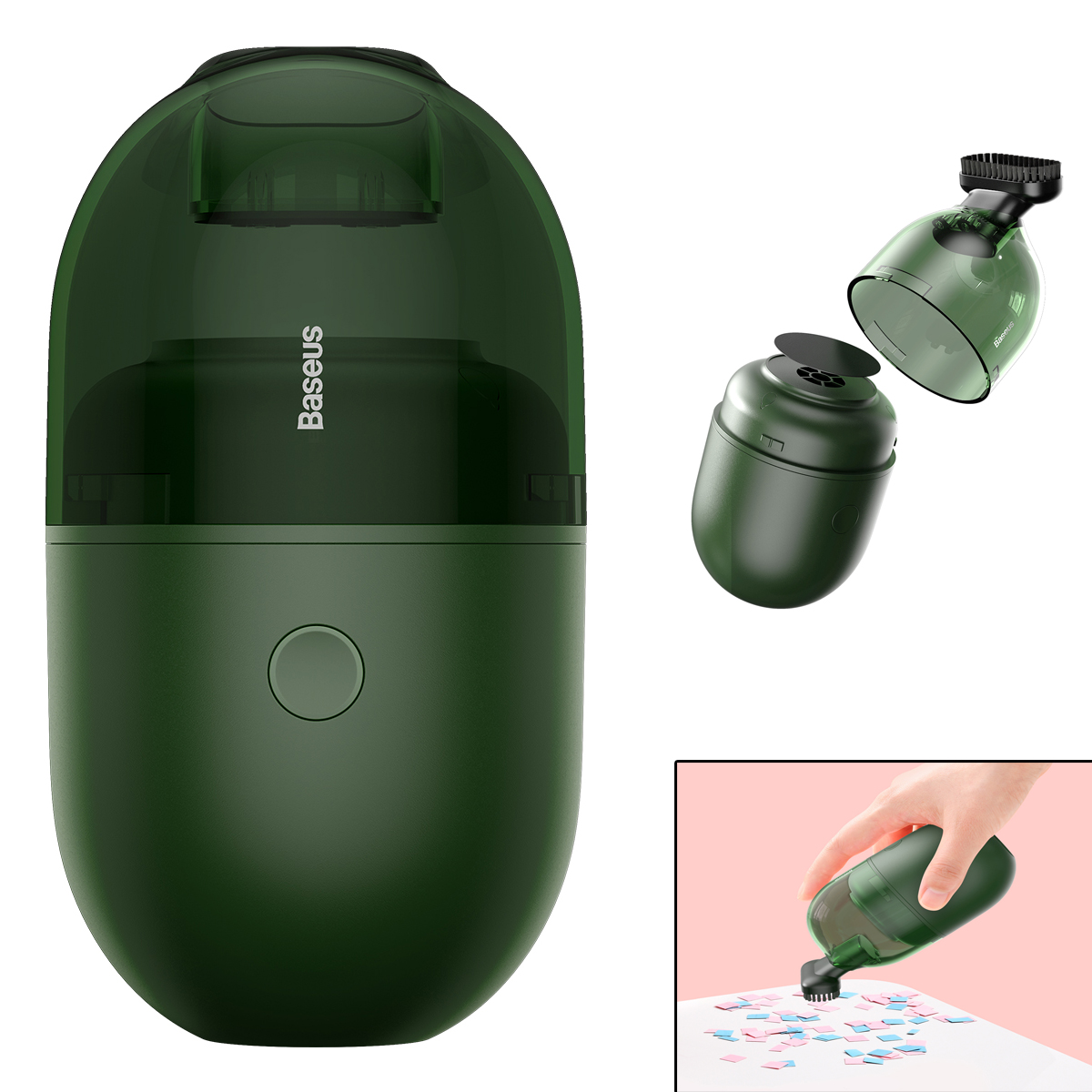 

BASEUS C2 Desktop Capsule Vacuum Cleaner - Green