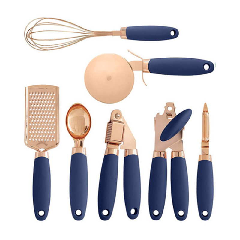 

7pcs Küchenwerkzeuge Set Edelstahl Küchengeräte Handheld Küchengeschirr (keine FDA, Bpa-frei) - Blau