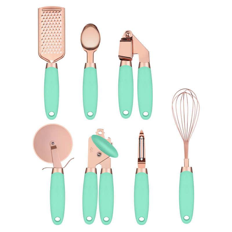 

7pcs Küchenwerkzeuge Set Edelstahl Küchengeräte Handheld Küchengeschirr (keine FDA, Bpa-frei) - Grün