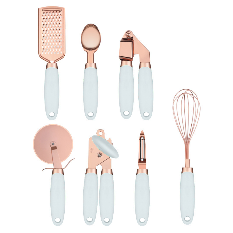 

7pcs Küchenwerkzeuge Set Edelstahl Küchengeräte Handheld Küchengeschirr (keine FDA, Bpa-frei) - Weiss