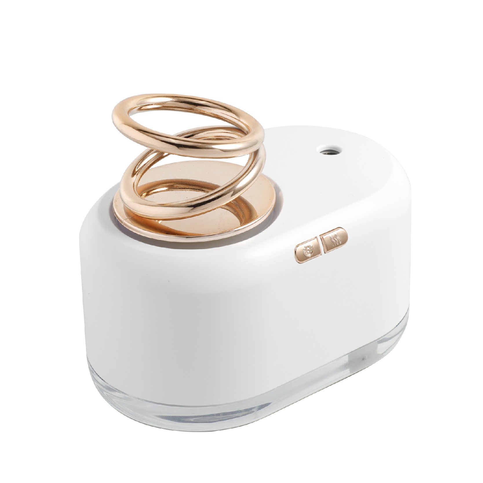 

Suspended Double Rings Mini Humidifier with Colorful Night Light [Battery Powered] - White