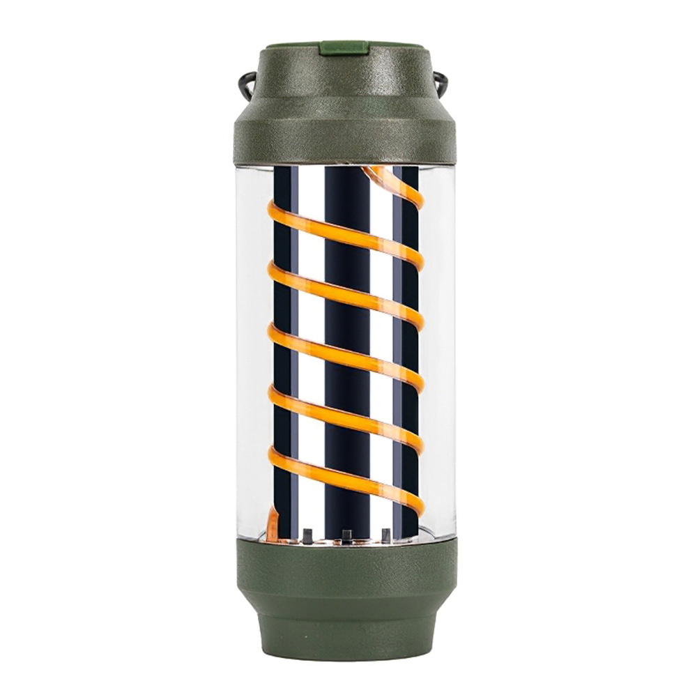 

Wiederaufladbare Outdoor -camping Spiral Light Water of Celt Lantern Hanging Lampe - Armeegrün