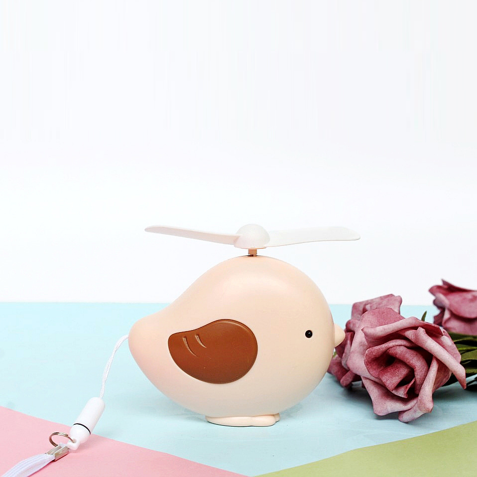 

Mini Portable USB Bird Shape Neck Hanging Fan - Yellow