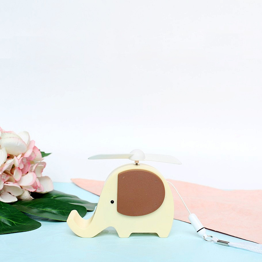 

Elephant Shape Mini Portable Handheld USB Charging Fan - Yellow