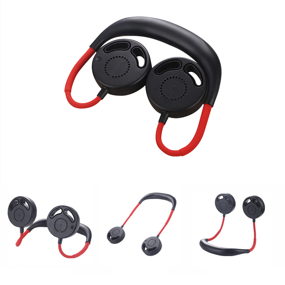 

Leafless Convenient Lazy Hanging Neck Mini Fan - Black / Red