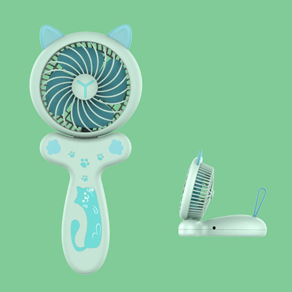

Creative Cat Mini USB Rechargeable Fan Foldable Fans Portable Cooling Fan - Green