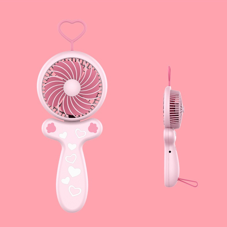 

s280 Cartoon Baby Fan Mini Portable Handheld Fan USB Charging - Pink