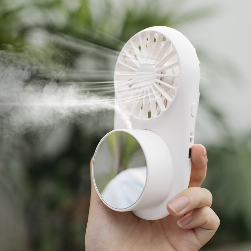 

NANUM Three-in-one Cooler Spraying Fan with Makeup Mirror