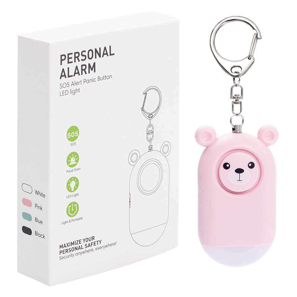 S11 Personal Safety Alarm for Women USB Rechargeable SOS Emergency Alertor - Pink