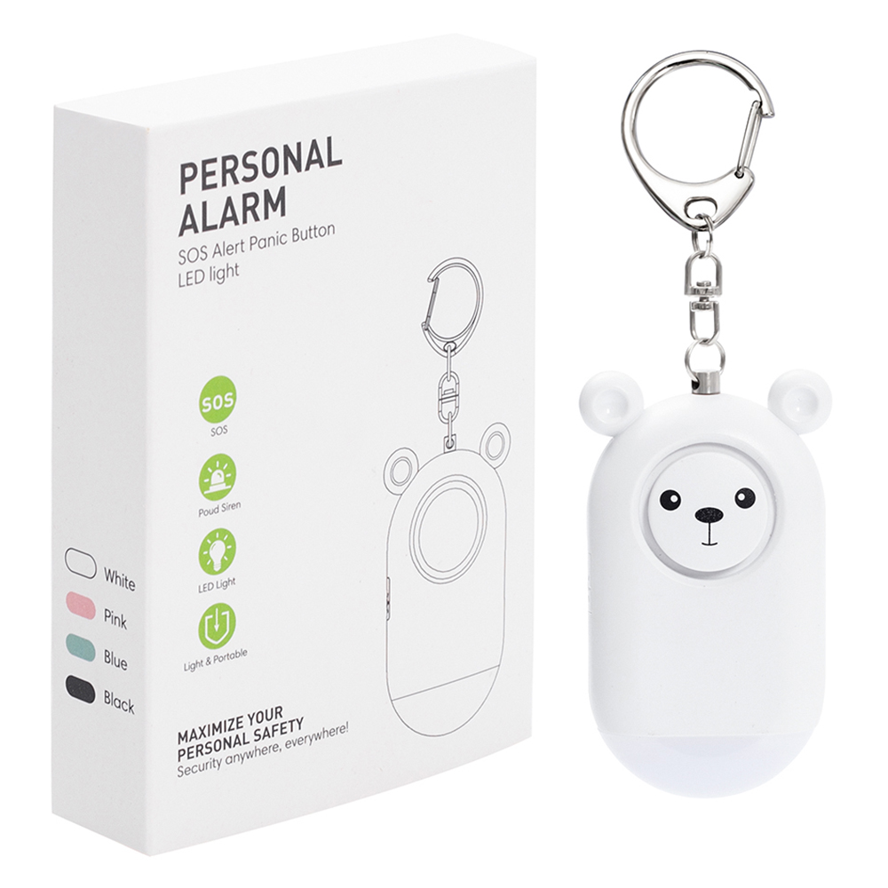 S11 Personal Safety Alarm for Women USB Rechargeable SOS Emergency Alertor - White