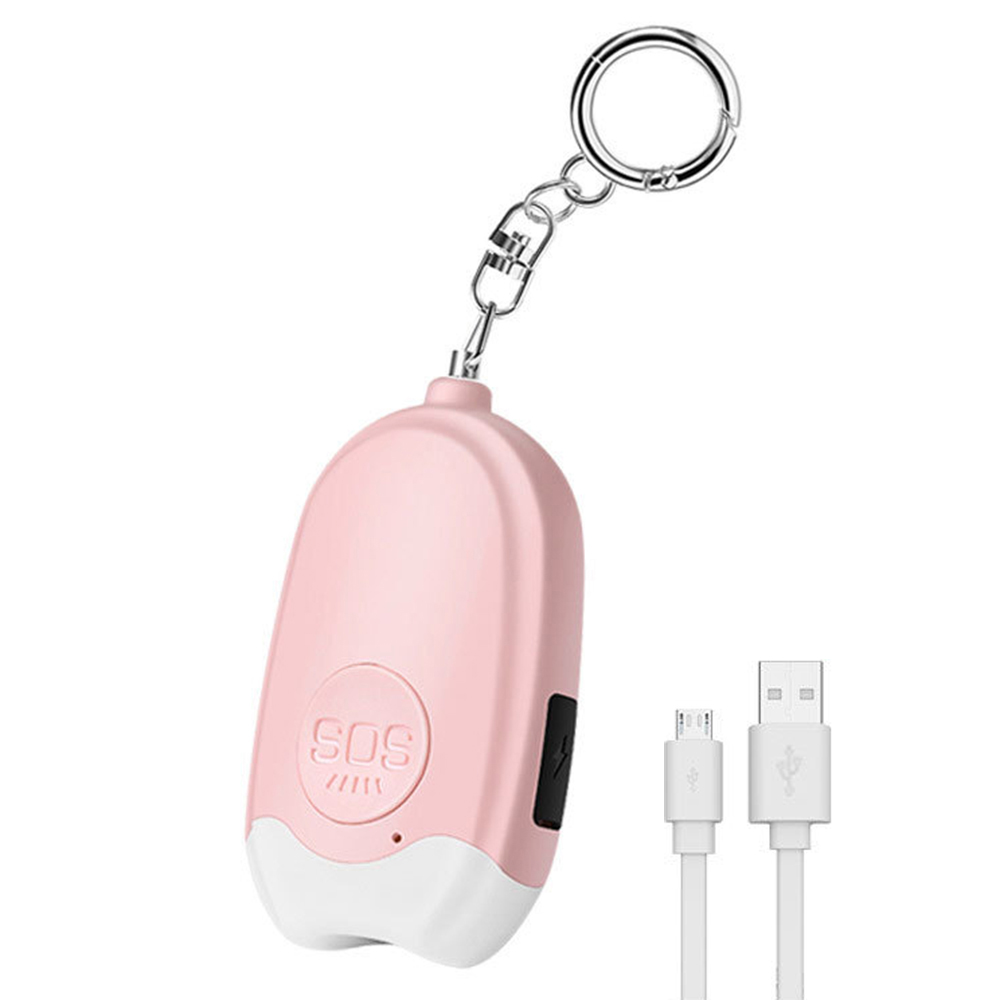 GP100 Personal Alarm Flashlight Portable Self-Defense 130dB Loud Alert Hanging Keychain - Pink